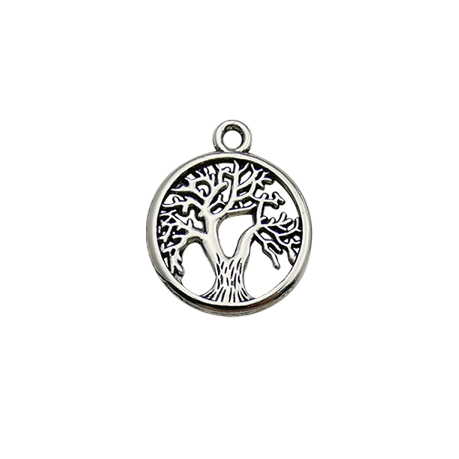 Colgante pequeño colgante de plata antigua 1 árbol de la vida colgante pulido accesorios hechos a mano con cuentas DIY accesorios de la joyería material
