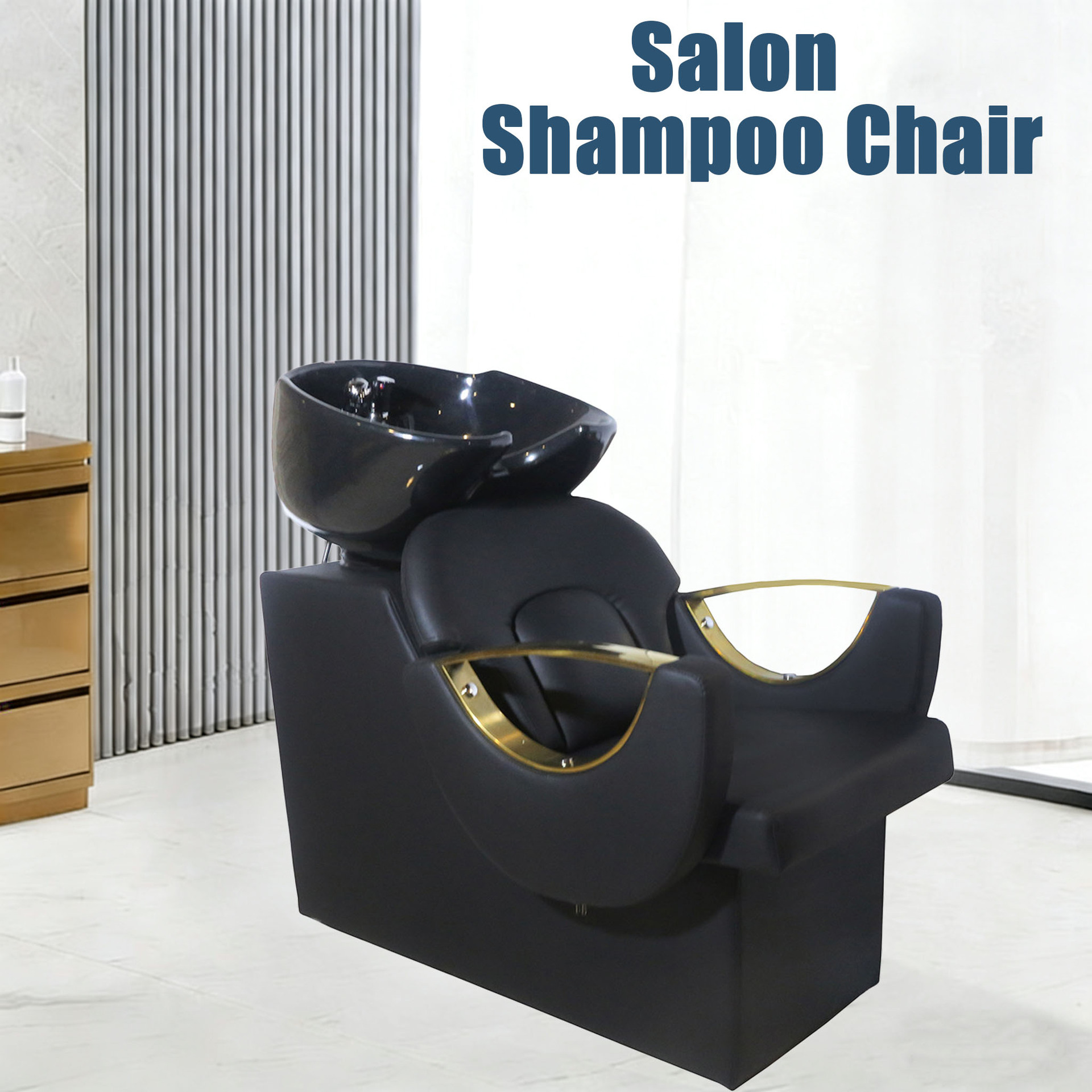 Salón transfronterizo cabello cama salón de cabello mitad reclinada salón de belleza sentada masaje cama de lavado oro pasamanos fábrica al por mayor