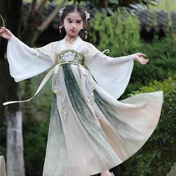 Green Hanfu, long-sleeve