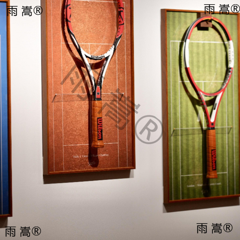 Lovegame Grand Slam Tennis Wall - Four Grand Slams - Tennis Court Photo Frame - Tennis Racket Storage - Tennis Hanging Painting