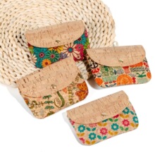 跨境环保软木树皮迷你钱包 木里木外 复古简约个性拉链收纳小包