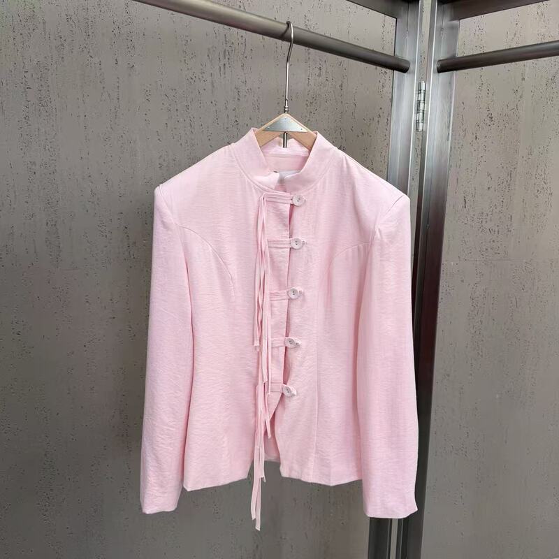 2026 Cross-Border European and American Foreign Trade Women's Clothing Aliexpress Hot-Selling Stylish Versatile Stand-Collar Buttoned Waist-Cinching Jacket Coat 2026 Cross-Border European and American Foreign Trade Women's Clothing Aliexpress Hot-Selling Stylish Versatile Stand-Collar Buttoned Waist-Cinching Jacket Coat