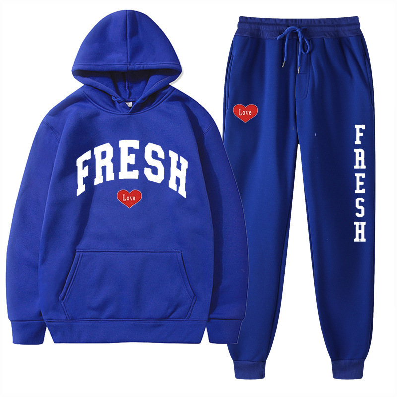 style nouveau sweat à capuche chaud en polaire imprimé à la mode automne et hiver, ensemble de sport décontracté pour femmes_voghion.com