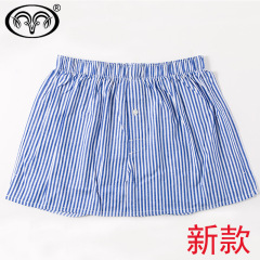 Lin Hengxiang combed cotton Arrow pants summer men's boxer plaid loose breathable home casual shorts men's pants