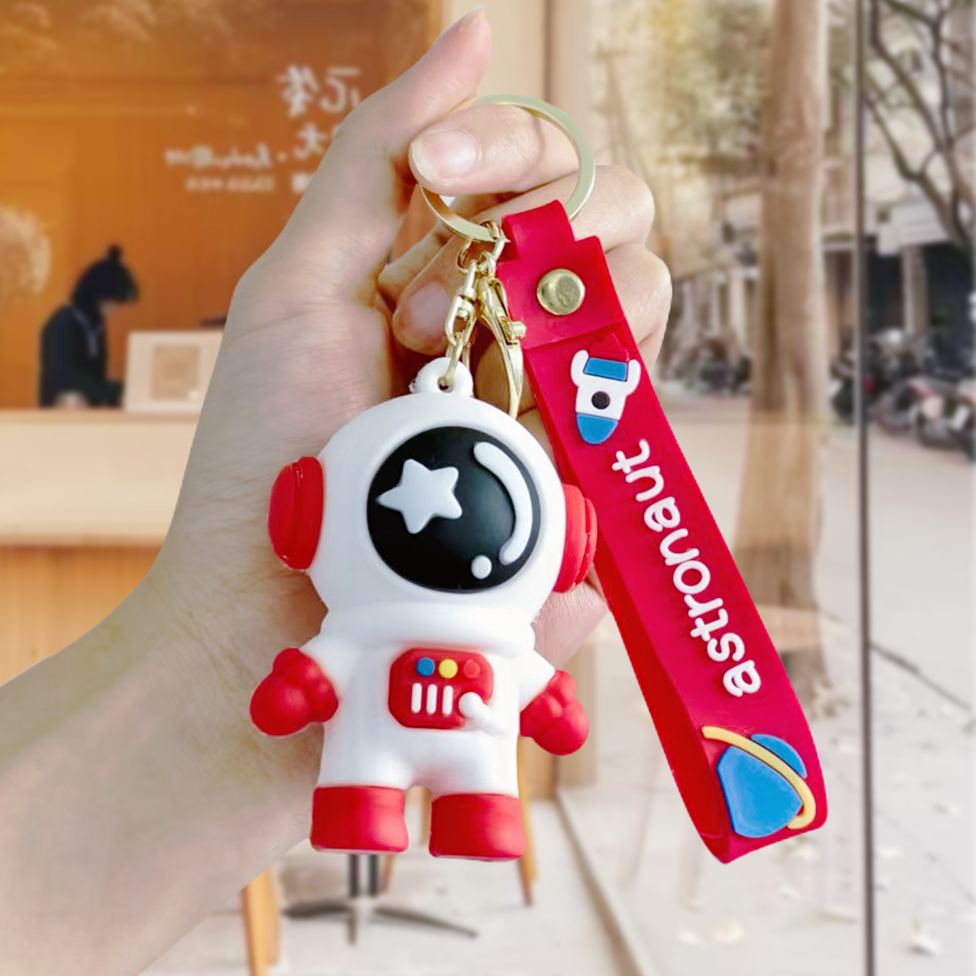 Astronautas de dibujos animados interestelares creativos astronautas muñecas colgantes de llaves regalo para niños niñas colgantes de bolsas escolares