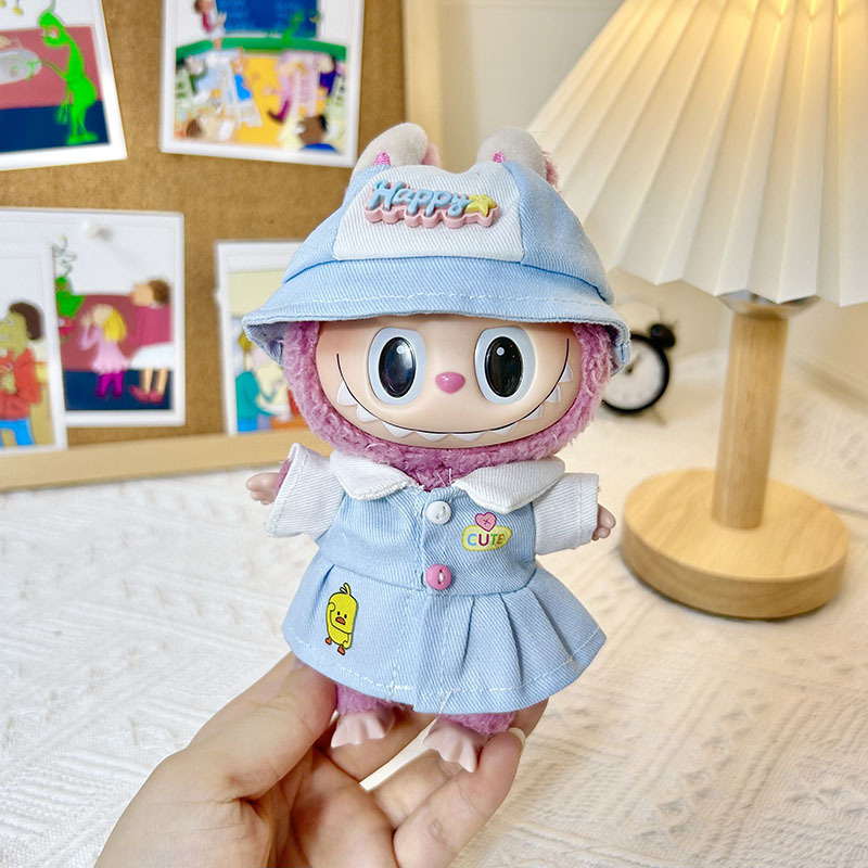 ソースメーカーのみの服】17cmペンダント ラブブ服 ブラインドボックス ラブブ人形 人形服 クールブラック カラフル|undefined