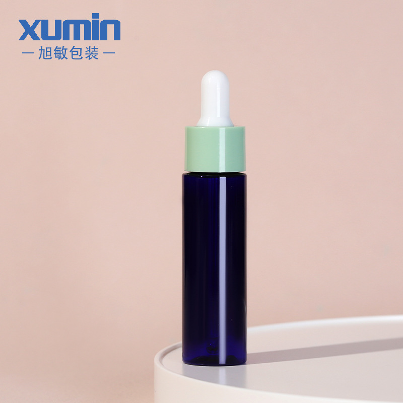 Xumin embalaje 30mlPET botella cuentagotas azul pequeña capacidad sub-botella color macaron esencia botella líquida image 11