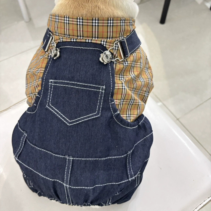Джинсовые эластичные комбинезоны для собак, летние эластичные хлопковые комбинезоны для Тедди Шнауцера, бишона, французской одежды Dou
