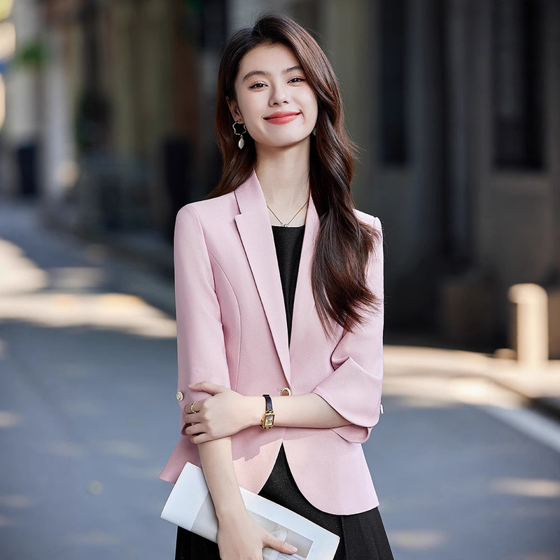 Pink Suit Dress Suit for Women 2025 New Spring and Summer Elegant High-End Casual Suit Jacket for Small People Pink Suit Dress Suit for Women 2025 New Spring and Summer Elegant High-End Casual Suit Jacket for Small People