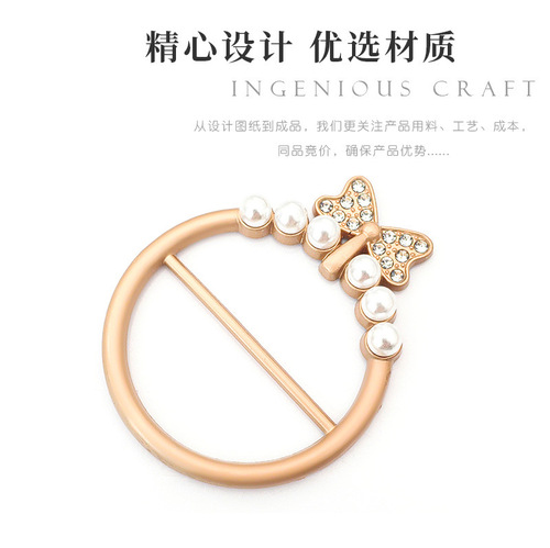 Heart-shaped collar button, tie-up button shirt T-shirt, adjustable waist, Japanese character button, three-position button belt, pearl silk scarf button