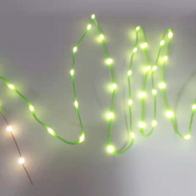 绳线绿色发光绳线发光鞋带可拆缷带电池发光锈花绳光合发光绳带