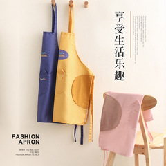 新款卡通圍裙女加厚可愛防水圍腰時尚家務廚房家用工作服罩衣批發