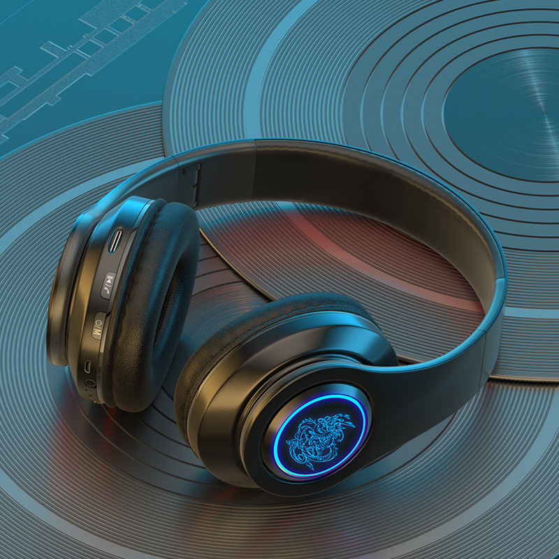 Nuove cuffie Bluetooth, auricolare, cellulare illuminato, scheda subwoofer wireless, auricolare regalo, universale_voghion.com