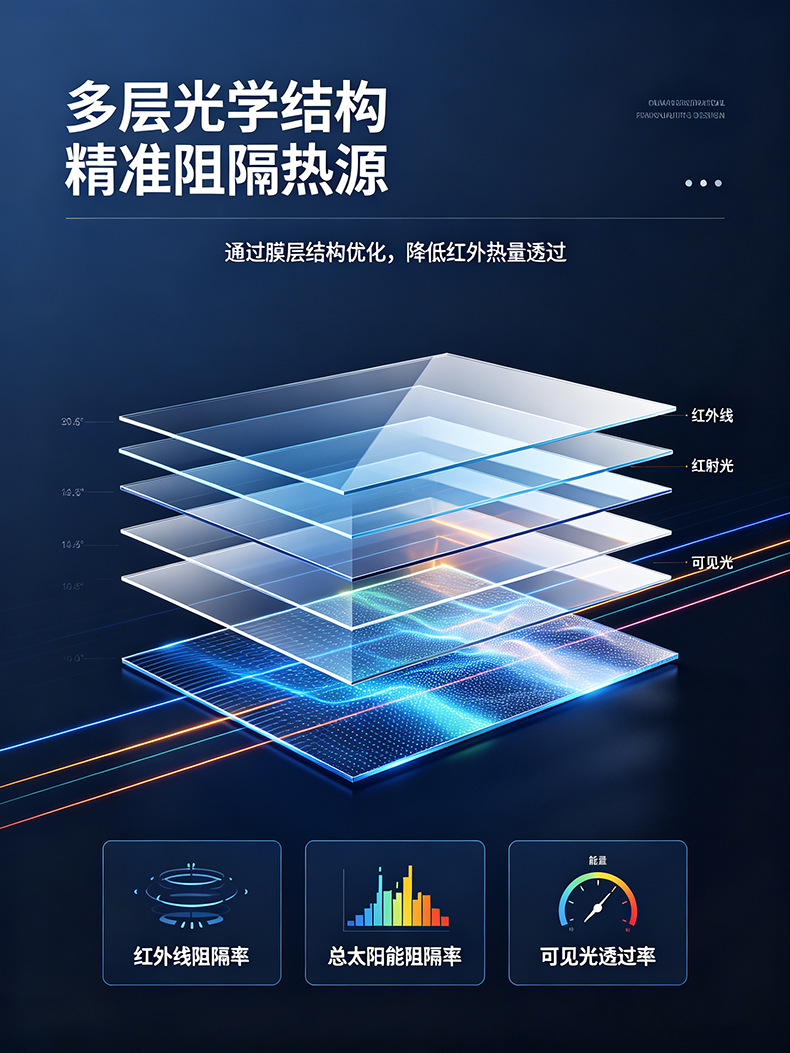 Car Heat Insulation and Explosion-Proof Film, Full Car Glass Set of Films, Sun Protection and Cooling, High-Definition Anti-Glare Optical Solar Film