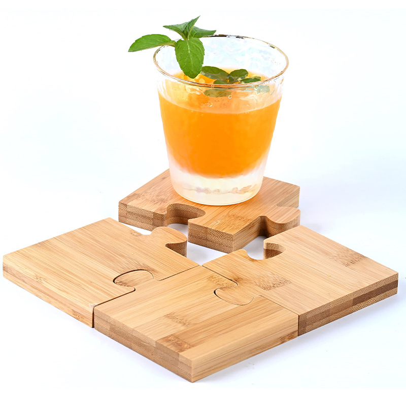 Posavasos de té de madera maciza creativos simples, cojines de aislamiento de madera de estilo simple, cojines de cocina de restaurante, tazas de café para planchar, hogar