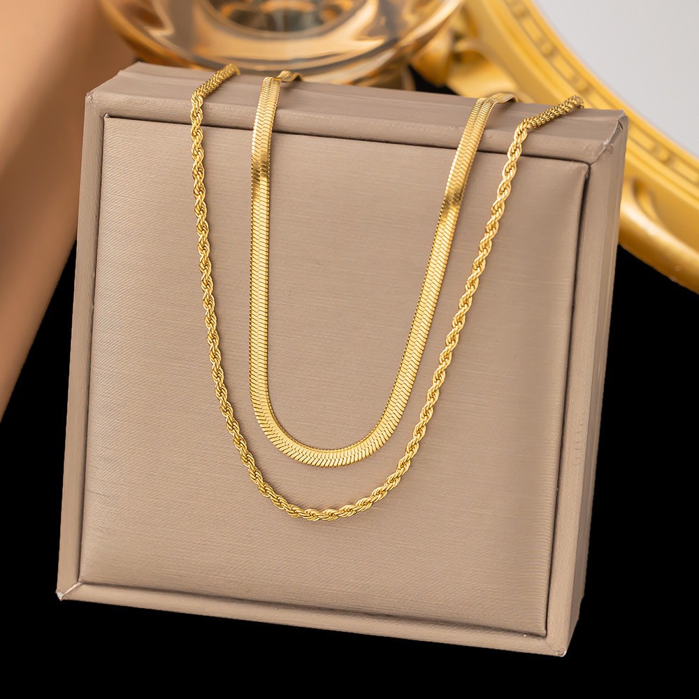 10g Weight 0.03µm-0.05µm Gold Plating Thickness PVD Coated Gold Plating Process Real Gold Plated Plating Material 304 Stainless Steel Pendant Material Pendant Necklace Classification 304 Stainless Steel Chain Material cable chain, Twisted Rope Chain Chain Type Holiday, Daily Occasion 304 Stainless Steel Material Geometric Pattern Women's Gender Elegant, Simple Style Style Waterproof Non Tarnish, Plating Craft PVD Coated Real Gold Plated Geometric Titanium Steel Elegant Simple Style Waterproof Non Tarnish Titanium Steel Pendant Necklace 7