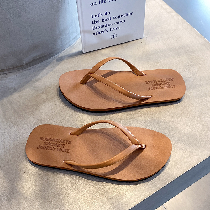 Clip Flip-flops Women's Summer Korean-style Trendy Non-slip Slippers Outdoor Leisure Beach Sandals and Slippers Fashion Outer Wear