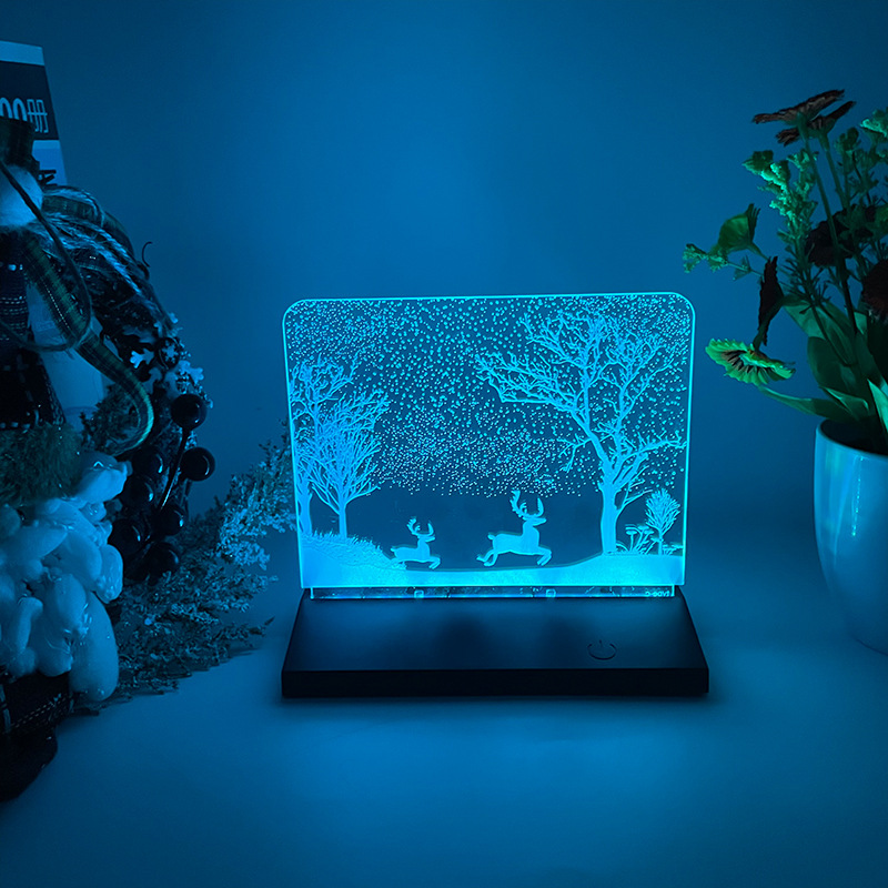 Dormitorio acrílico lámpara de noche atmósfera regalo elemento de Navidad toque colorido control remoto lámpara USB de escritorio