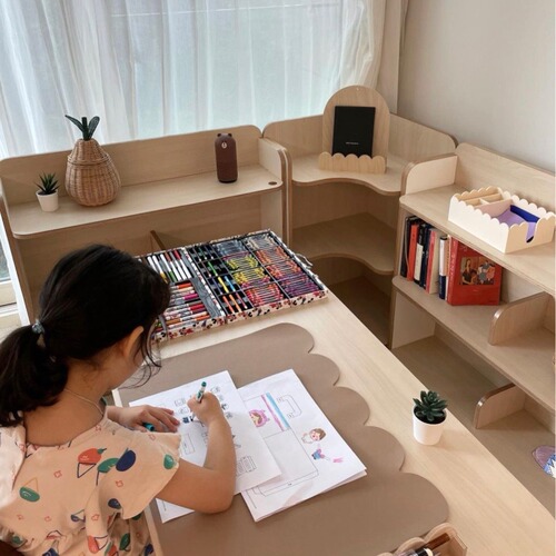 Ins style cream children's leather washable placemat study table mat high appearance simple style home decoration