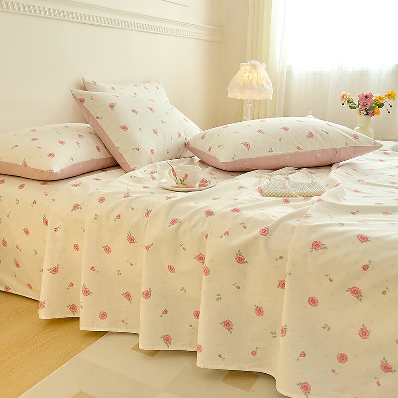 Sábanas de algodón puro pieza individual 100% algodón lavado algodón simple individual primavera y verano individual dormitorio individual cama de 1,5 m