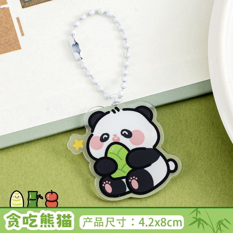 かわいいパンダのキーホルダーのペンダントの漫画の少女の心のアクリルの包みは高い顔の価値のキーチェーンの小さい贈り物を飾ります。|undefined