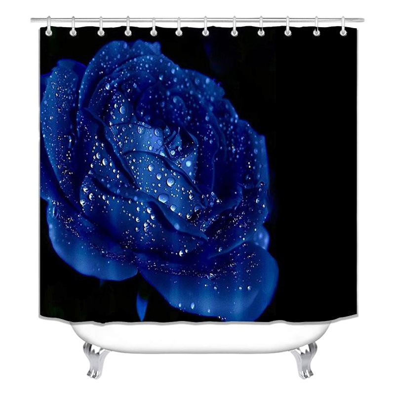 Cortina de ducha y cortina de ventana de poliéster con estampado digital 3D de rosas para el Día de San Valentín, la más vendida en Amazon para ventas transfronterizas.