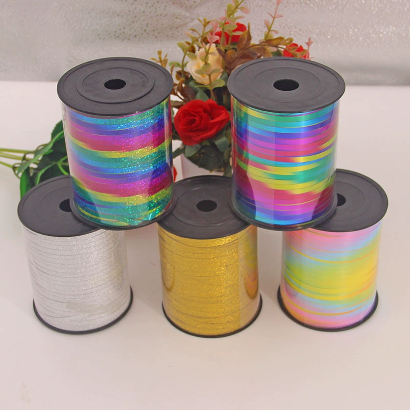 Лента для завязывания шаров, 100, 250, 500 ярдов, лазерная, с блестками, для свадеб, дней рождения, декораций