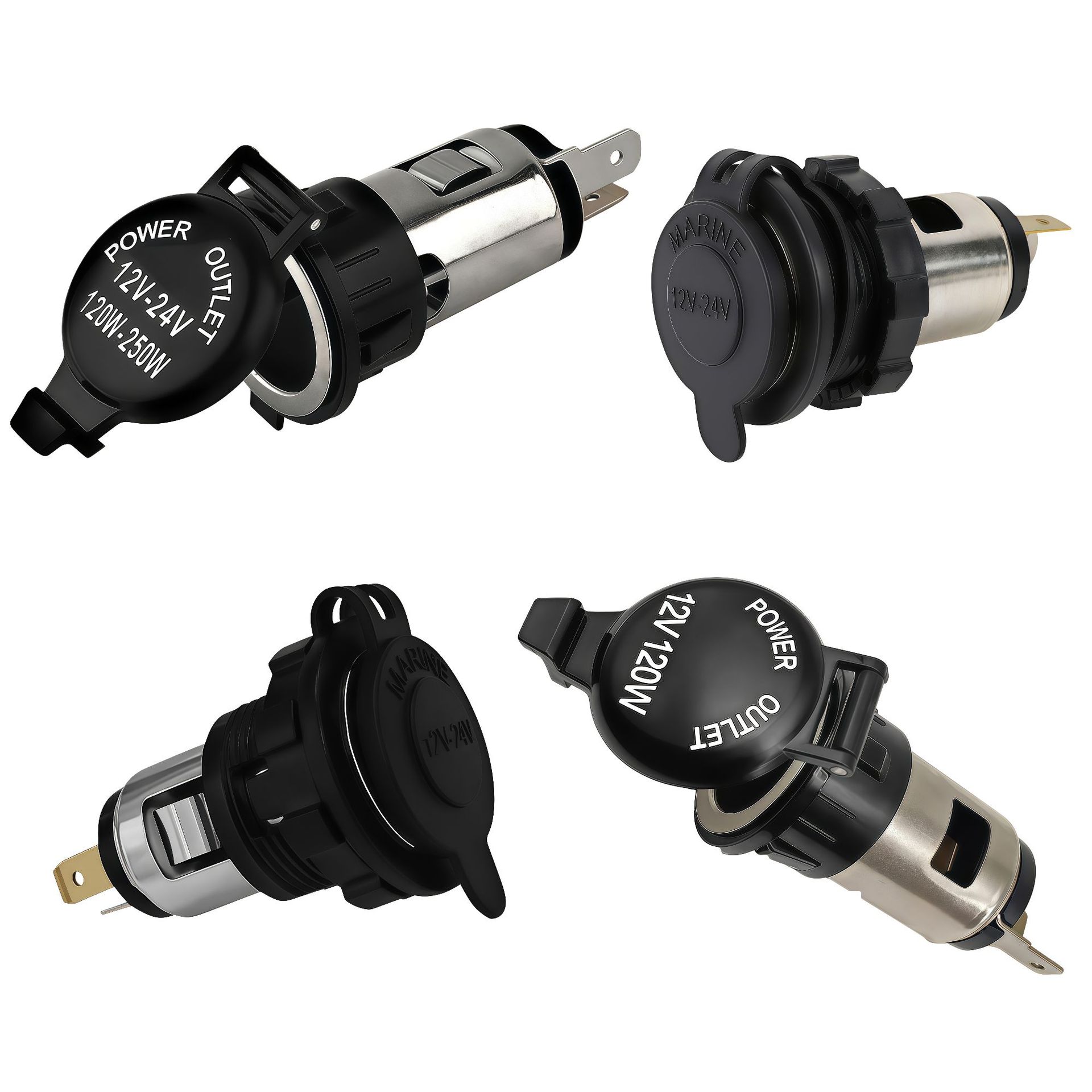 Cross-border car modification cigarette lighter socket 12-24V universal for cars, cigarette lighter powered model with hard cover