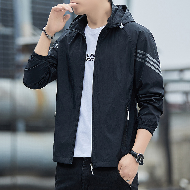 Verano hombre ropa de protección solar hombre UPF50 + hielo anti-UV ropa de protección solar hombre abrigo delgado secado rápido pesca