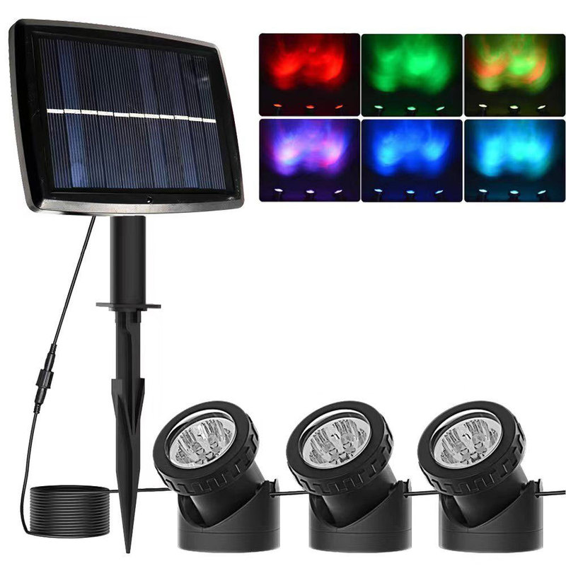 Cross-Border Solar Light Outdoor Led Waterproof Spotlight Pool Light Garden Landscape Decorative Light Projection Spotlight