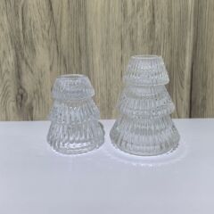 ヨーロッパのレトロなガラス燭台テーブル装飾装飾品イン写真小道具クリスマスツリーアロマキャンドル小さな燭台