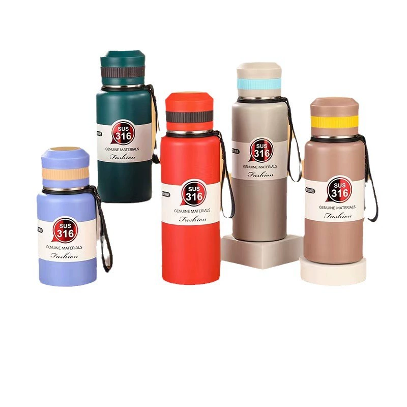Sports bottle, vacuum capacious glass stainless steel, travel tea cup, 316 volume, Birthday gift