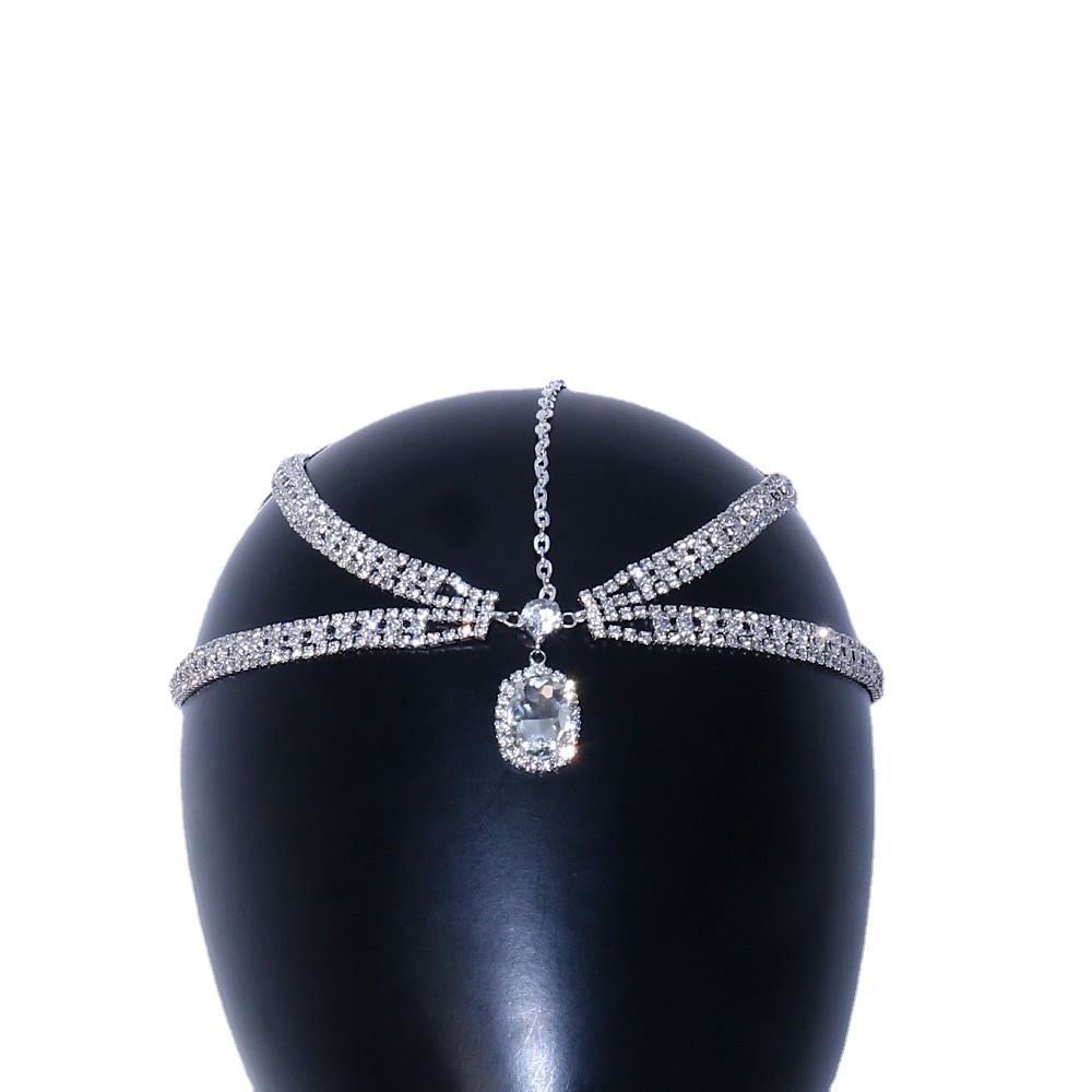 Rhinestone Forehead Chain Vintage Ethnic Style Hair Accessory_voghion.com