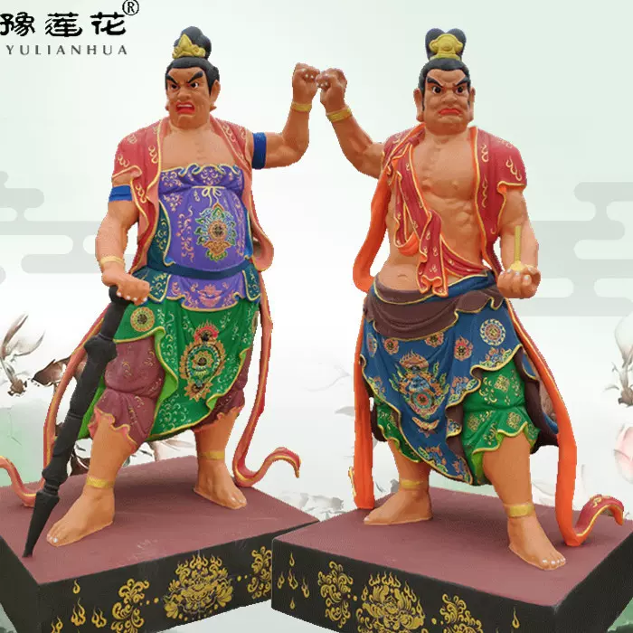 哼哈二将佛像佛寺山门前两侧二金刚力士形象威武密迹金刚力士神像
