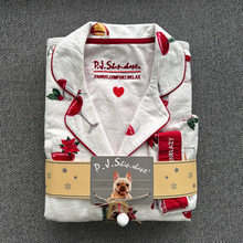 强推~外贸轻奢pjs睡衣春秋磨毛荃棉睡衣女长袖长裤家居服睡衣套装