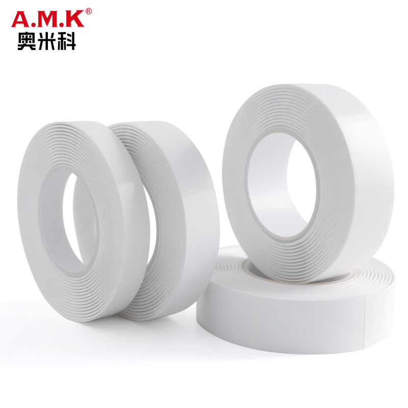 AMK5928挂钩PE泡棉双面胶白色泡沫胶高粘度隔音减震胶带涂布工厂|undefined