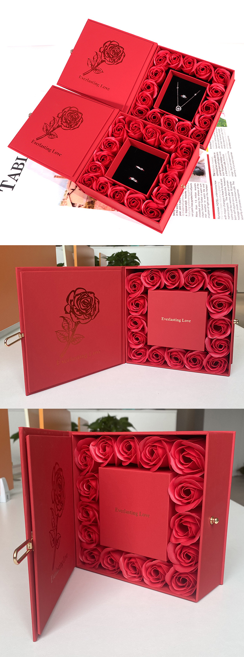 314g Weight Jewelry Boxes Classification 1 Piece Paper Romantic Date  Boxes