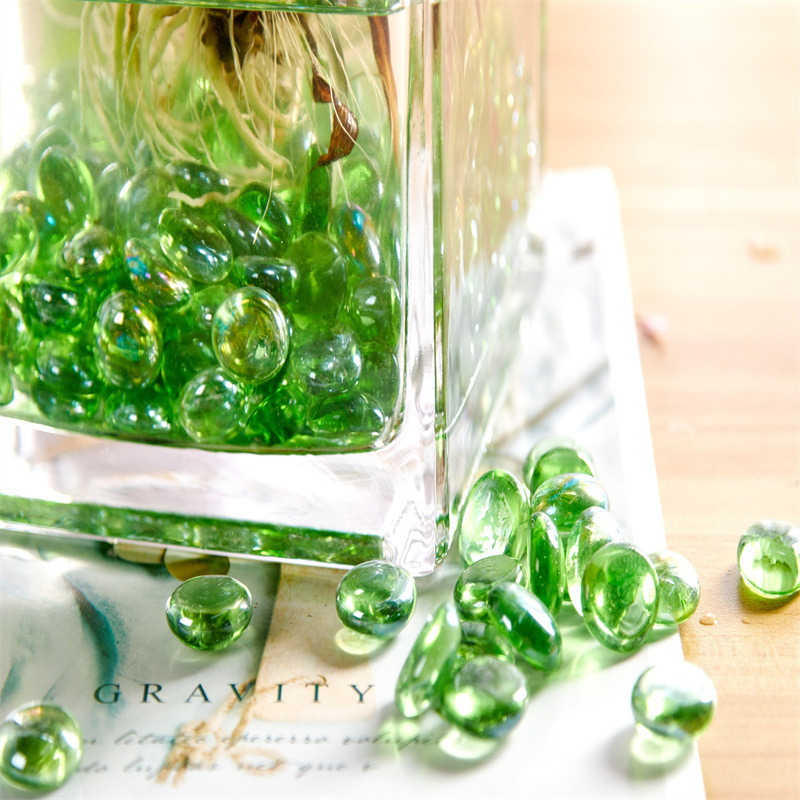 17-19mm 녹색 플래시 플랫 비즈