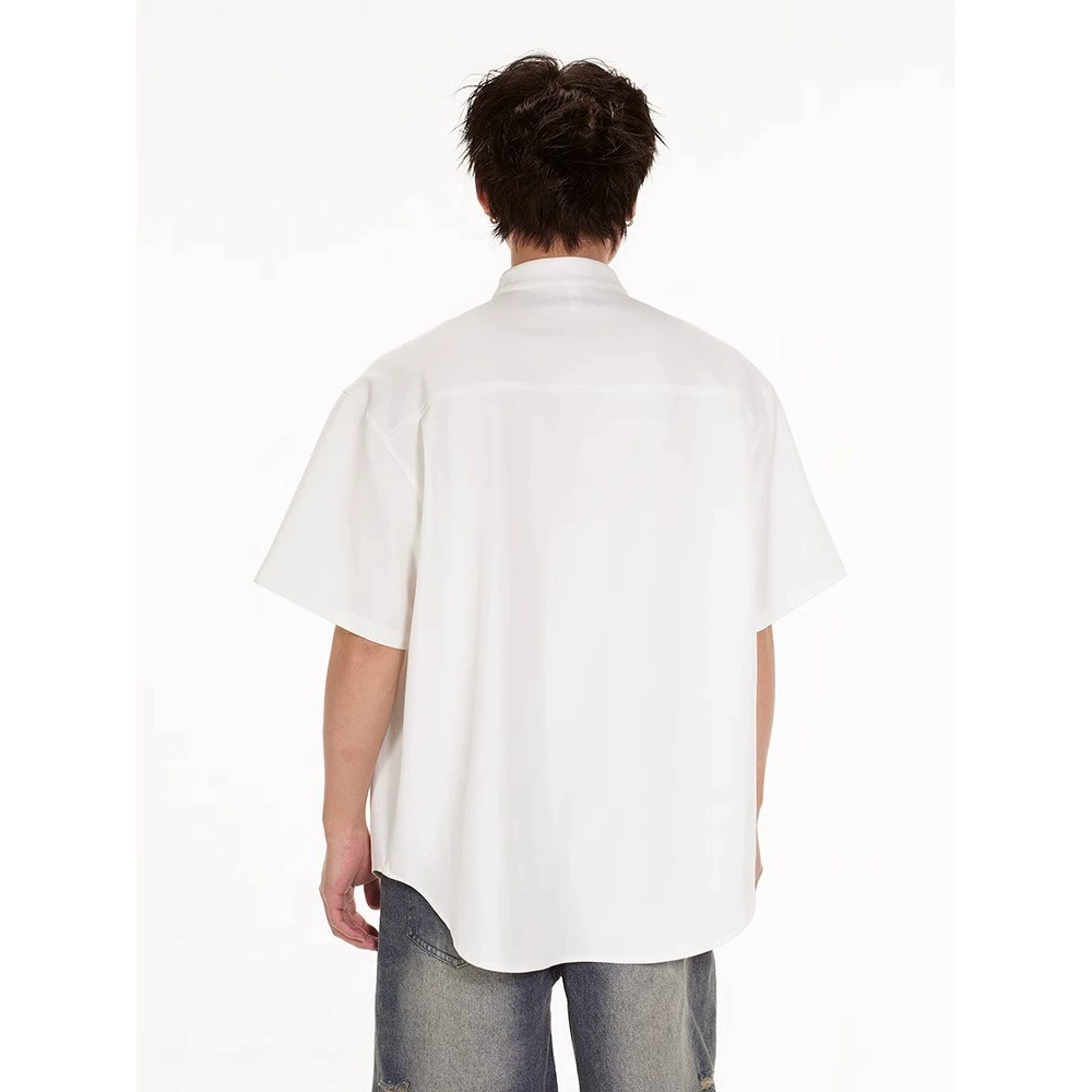 Летняя рубашка для отдыха, с коротким рукавом, Oversize, китайский стиль