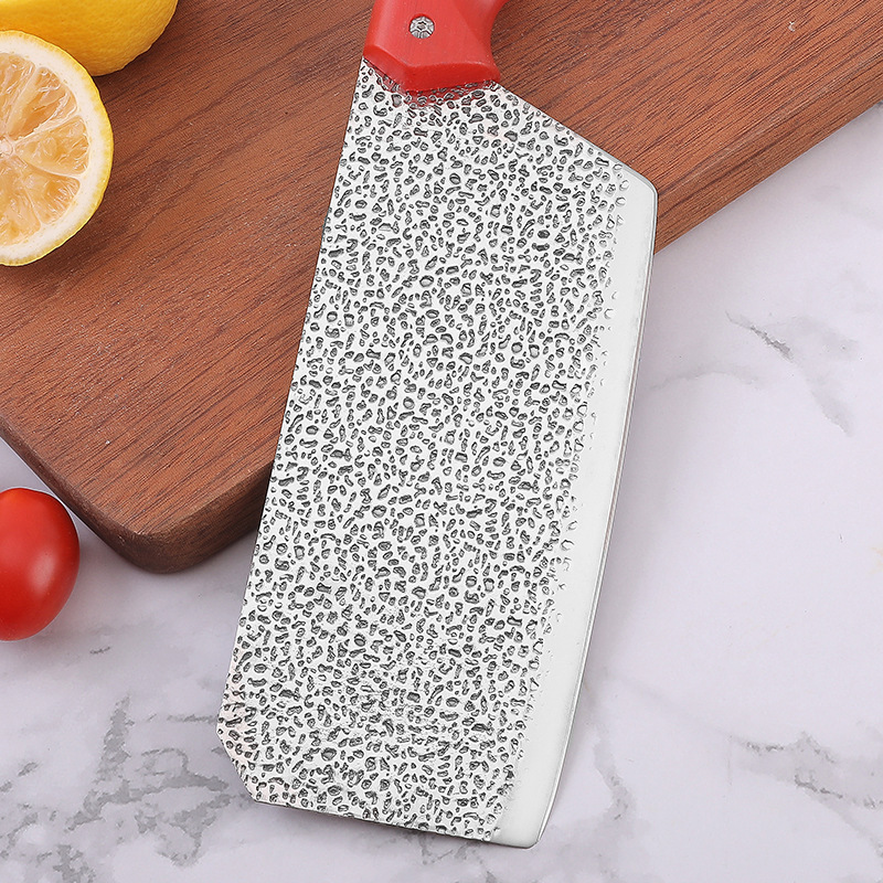 Comercio exterior venta al por mayor caliente malla roja mango cuchillo titular combinación regalo color en caja martillo de acero inoxidable patrón de seis piezas cuchillo conjunto