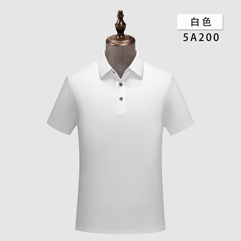 Comercio de alta gama brocado de amoníaco sin rastro de goma antibacteriana sensación fríaca de verano de manga corta polo logo personalizado para hombres