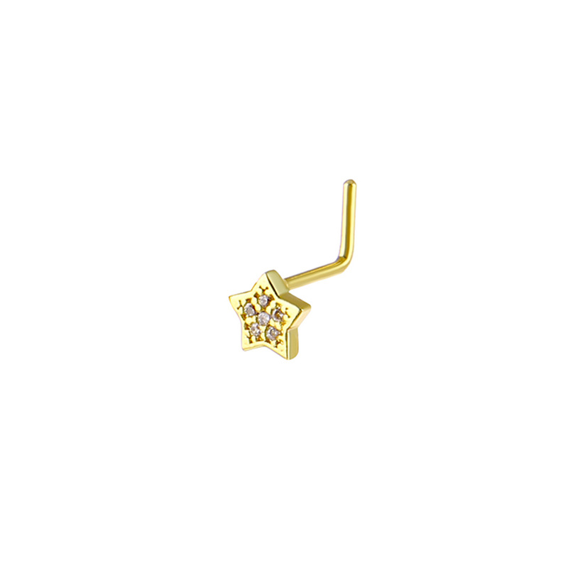 L-shaped Nose Ring Stud For Body Piercing Jewellery 20g_voghion.com