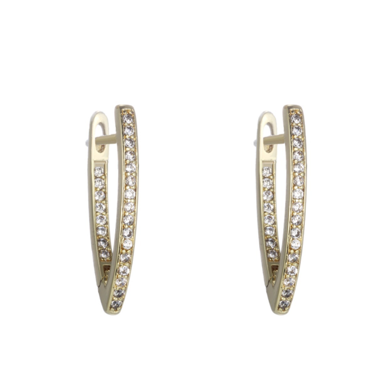Xuping estilo ruso sencillo aretes de diseño en forma de V mujer nicho transfronterizo de lujo ligero pendientes personalizados
