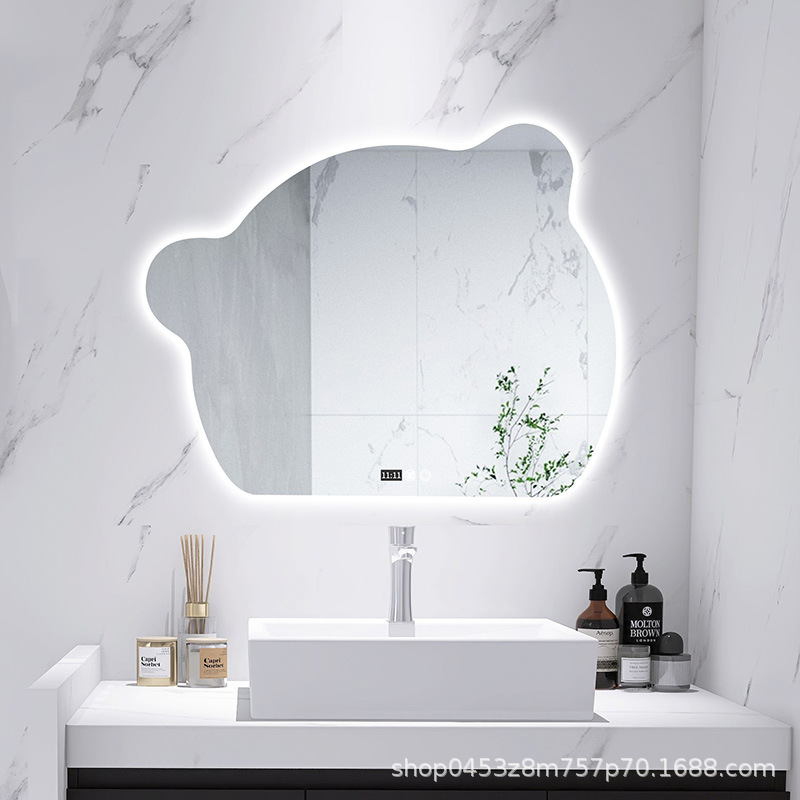 Espejo de oso, espejo LED luminoso con lámpara, espejo de baño inteligente, pared del baño, dormitorio,梳妆台, espejo de maquillaje