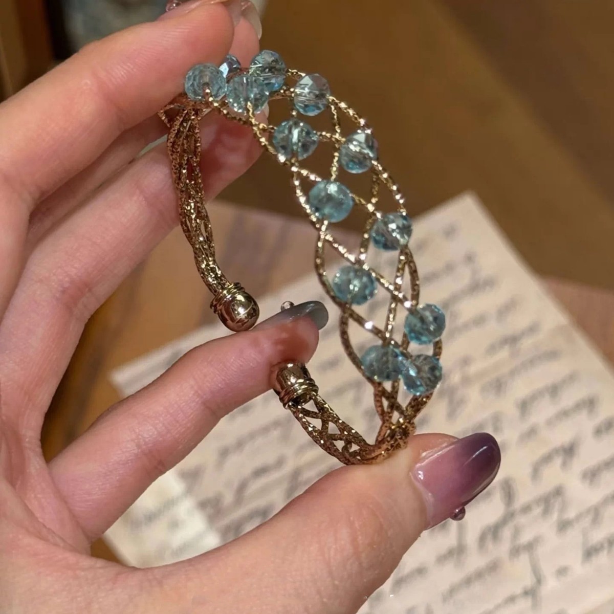 Golden beaded bracelet