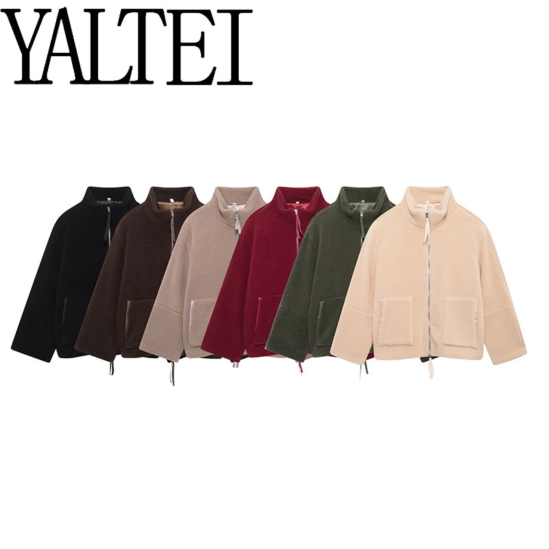 Yaltei Cross-Border Aliexpress Ins European and American Export Women's French Versatile Loose Zipper Teddy Velvet Jacket