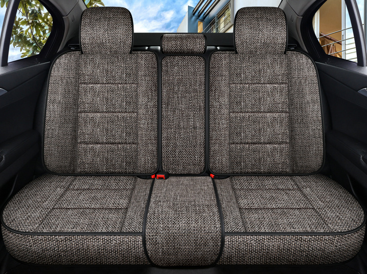 Factory Direct Sales Breathable Linen All-Season Wear-Resistant and Dirt-Resistant Full-Cover Linen Car Seat Cushion and Car Seat Cover