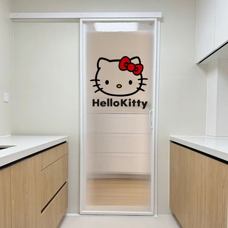 Hellokitty Door Stickers Kitchen Bedroom Entrance Door Decoration Stickers Cute Cartoon Bathroom Hello Kitty Waterproof Stickers