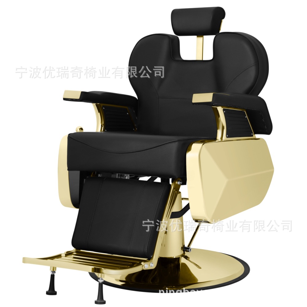 Silla de barbero de oro hidráulica silla de barbero de hombre silla de elevación silla de corte de pelo silla de corte de pelo silla de belleza silla de fábrica