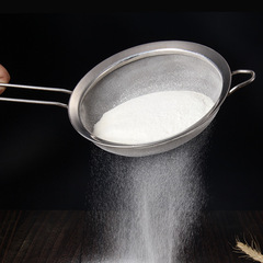 Handle-mounted flour sieve oil scoop 304 stainless steel thickened wide edge oil scoop 60 mesh fine net fishing wholesale
